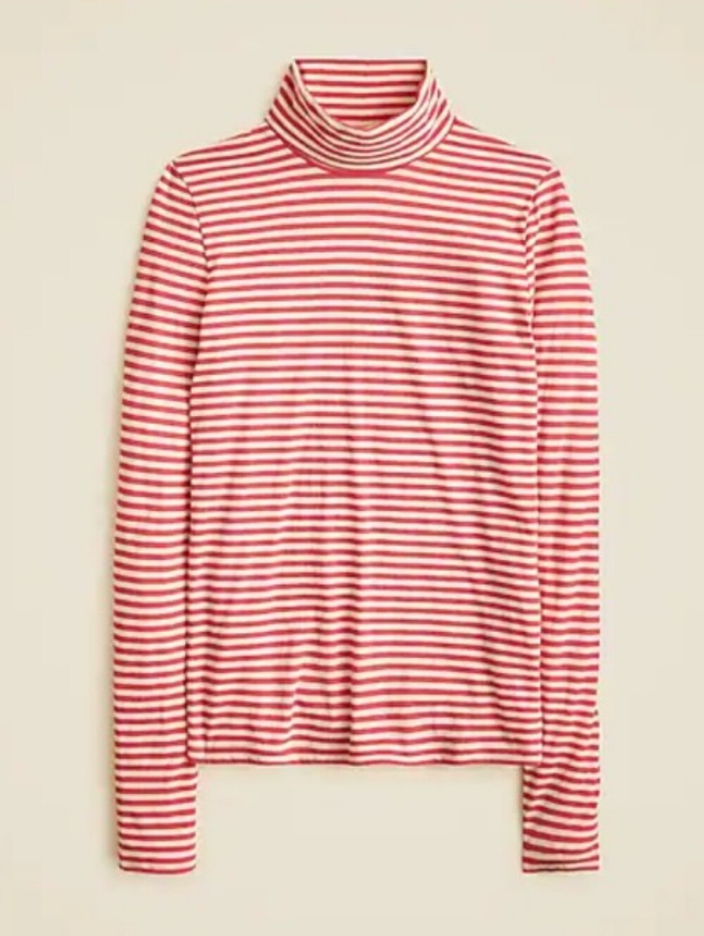 J Crew Striped Feather Jersey Collection Turtleneck Bedford Stripe Rosey Magenta